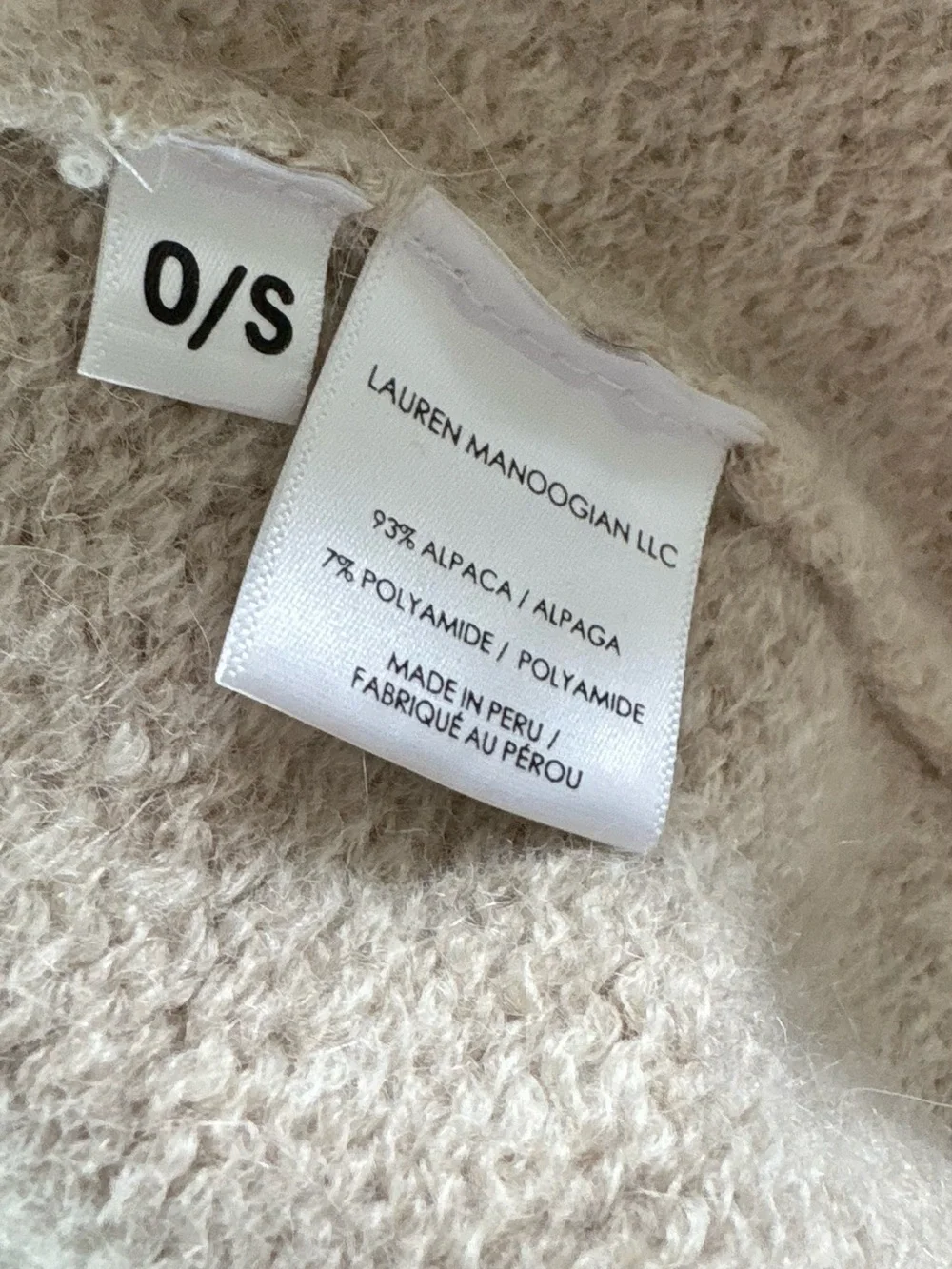 Lauren Manoogian alpaca blend open cardigan hessian beige